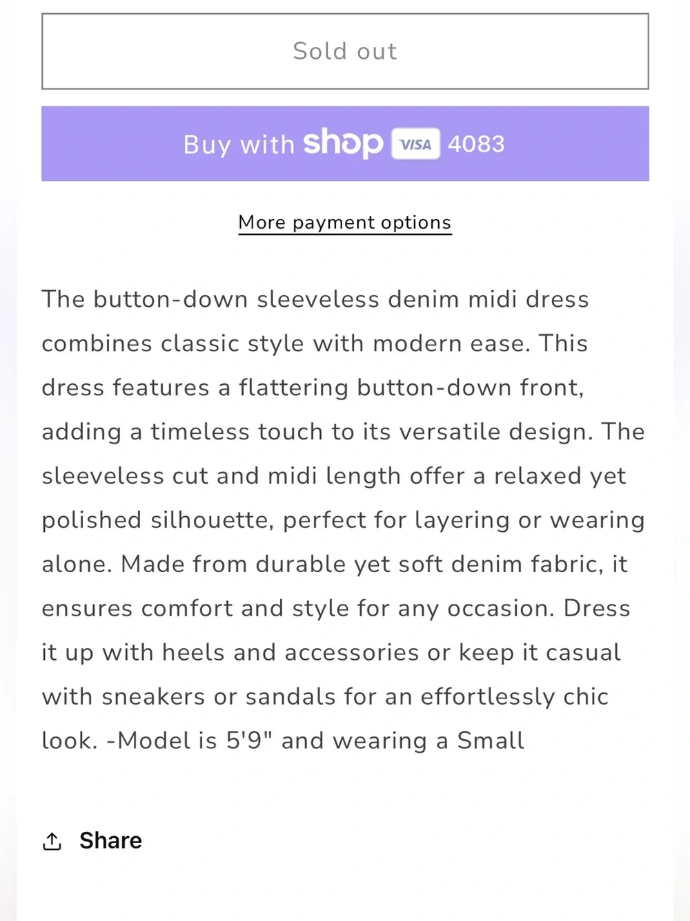 Denim Midi Dress - Picture 4 of 6